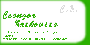 csongor matkovits business card